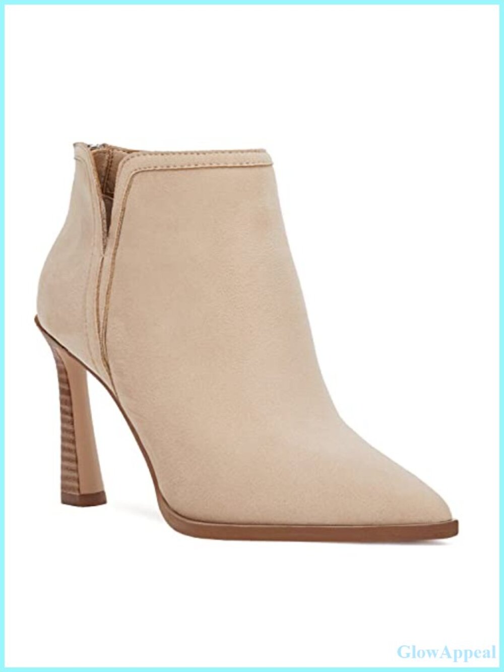 Women's Pointed Toe Ankle Booties V-Cut Heeled Dress Boots